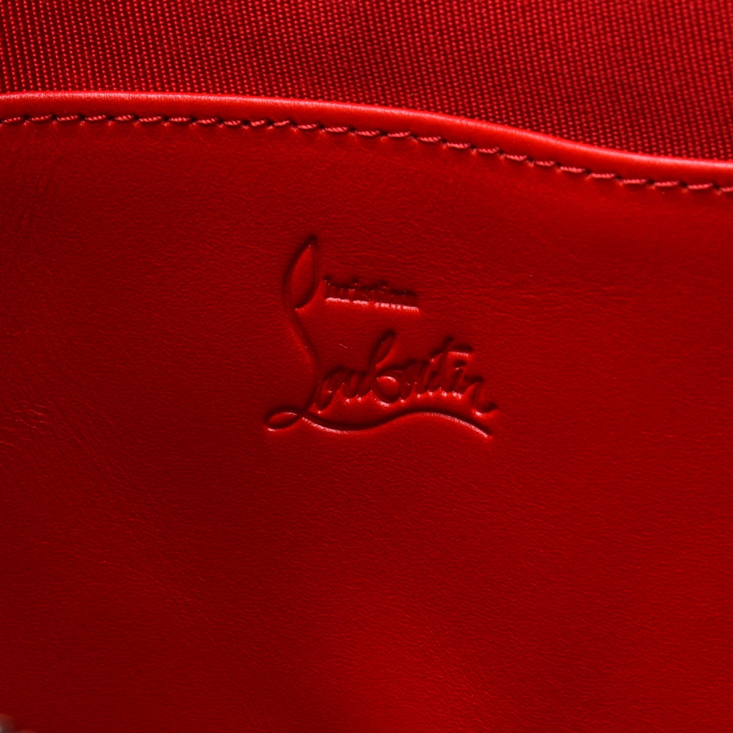 Christian Louboutin Calfskin Toile Loubiclic Peter Pouch Black 6 of 9