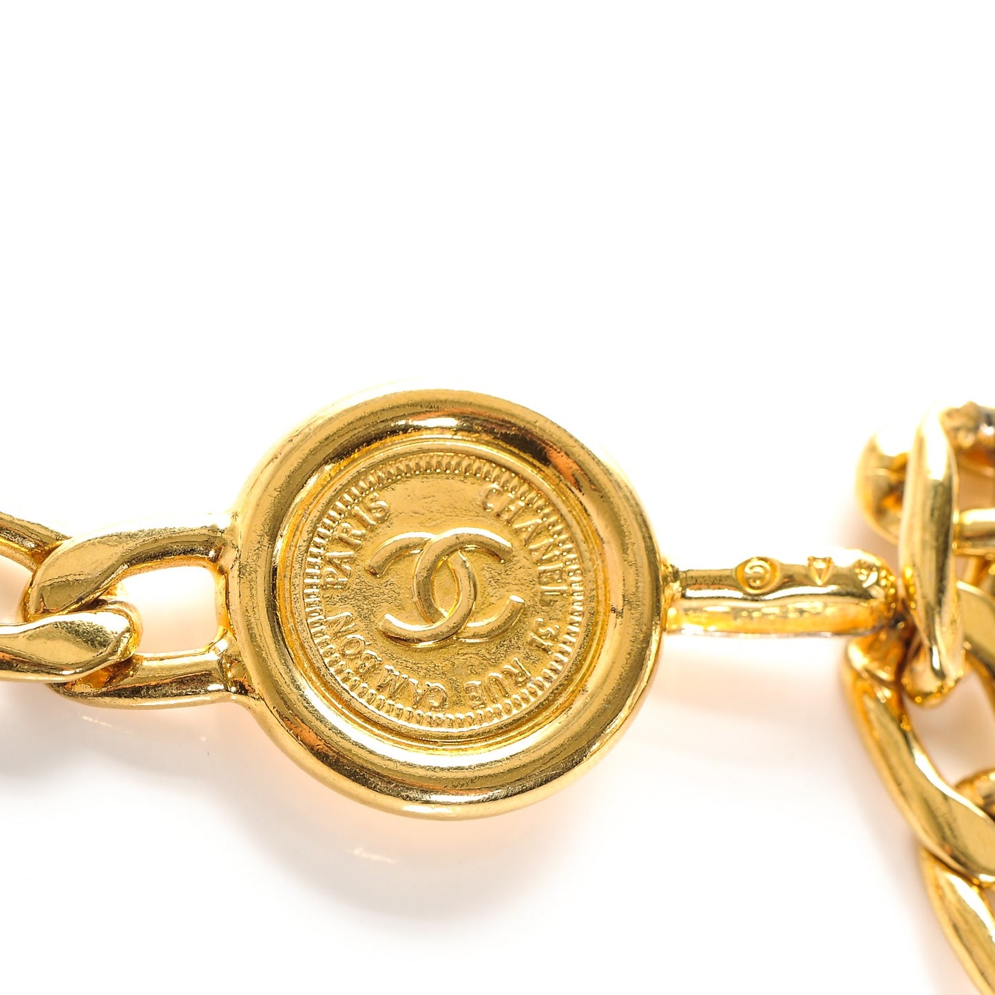 Chain CC Medallion Belt Gold