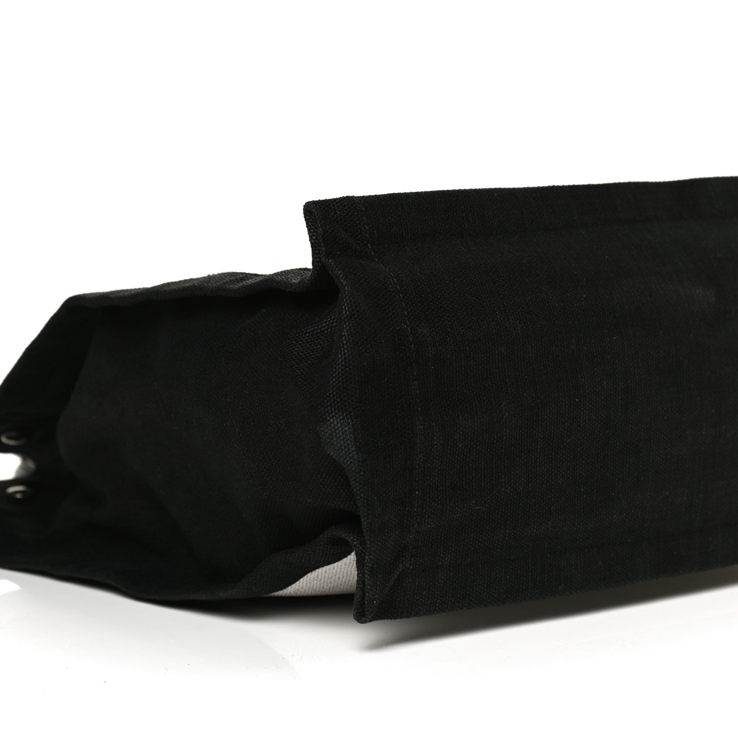 Linen Calfskin Rive Gauche North South Tote White Black