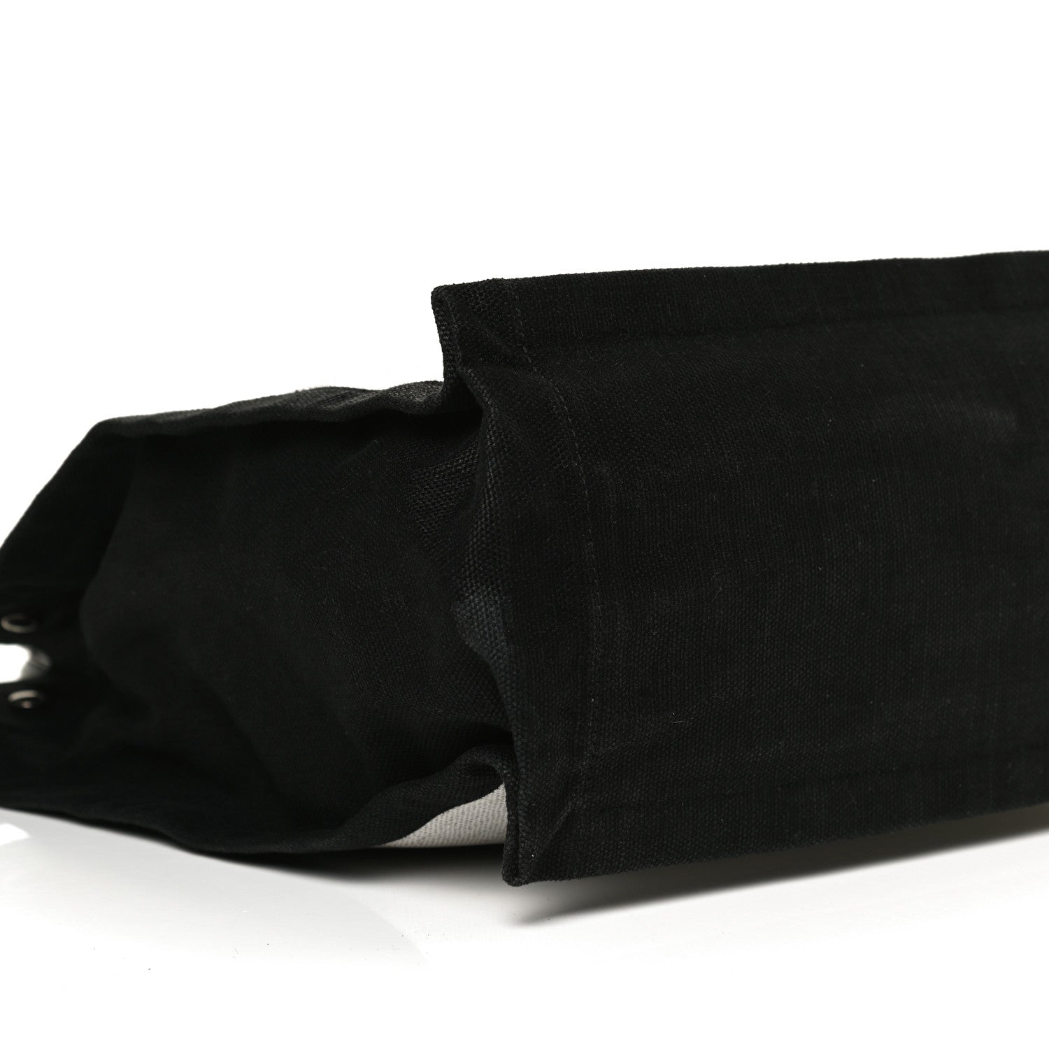 Saint Laurent Linen Calfskin Rive Gauche North South Tote White Black 8 of 15