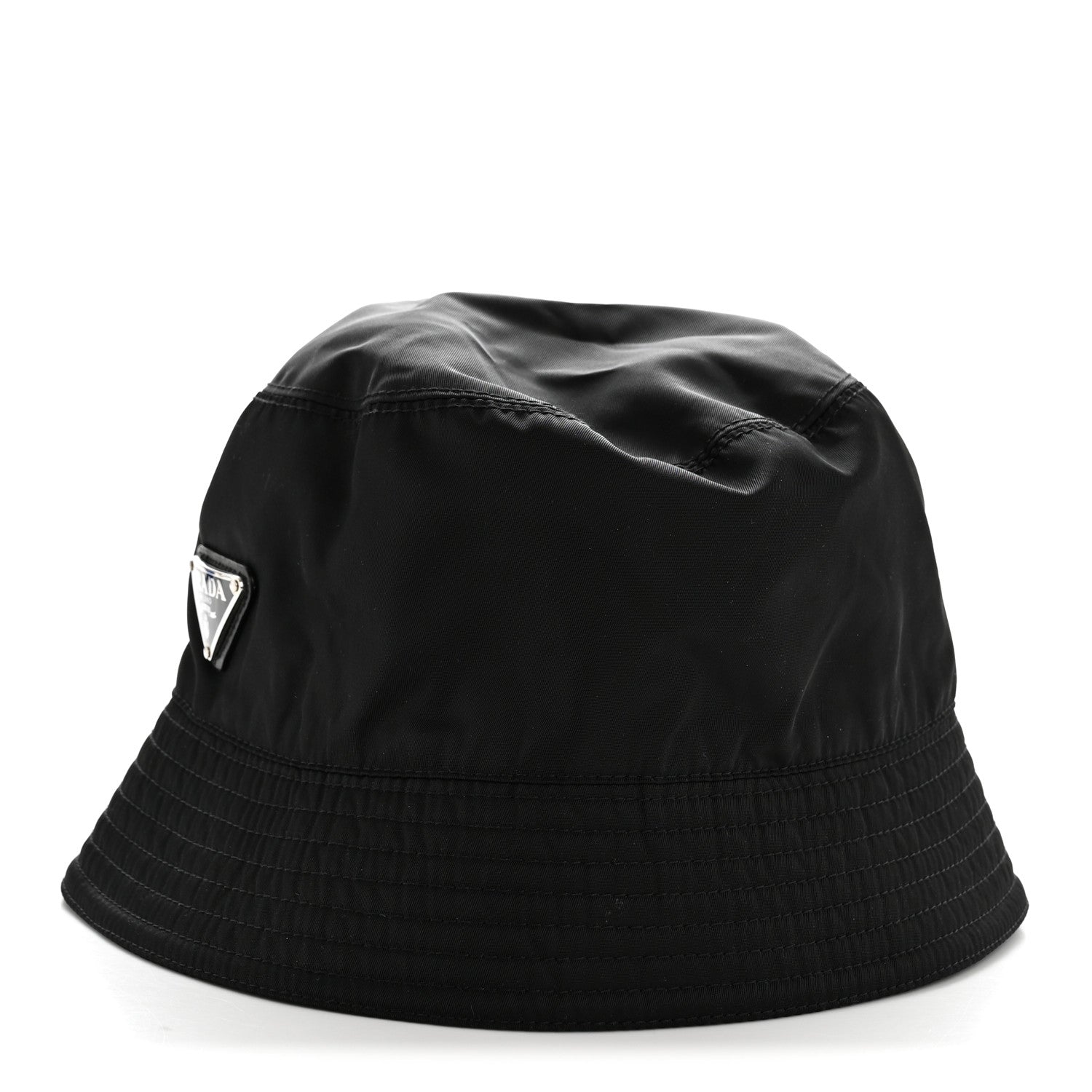 Prada Re-Nylon Metal Triangle Logo Womens Bucket Hat XL Black 3 of 11