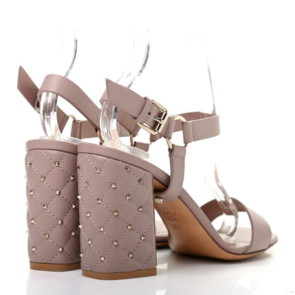 Valentino Garavani Calfskin Nappa Rockstud Spike 90mm Ankle Strap Sandals 36.5 Poudre 4 of 8