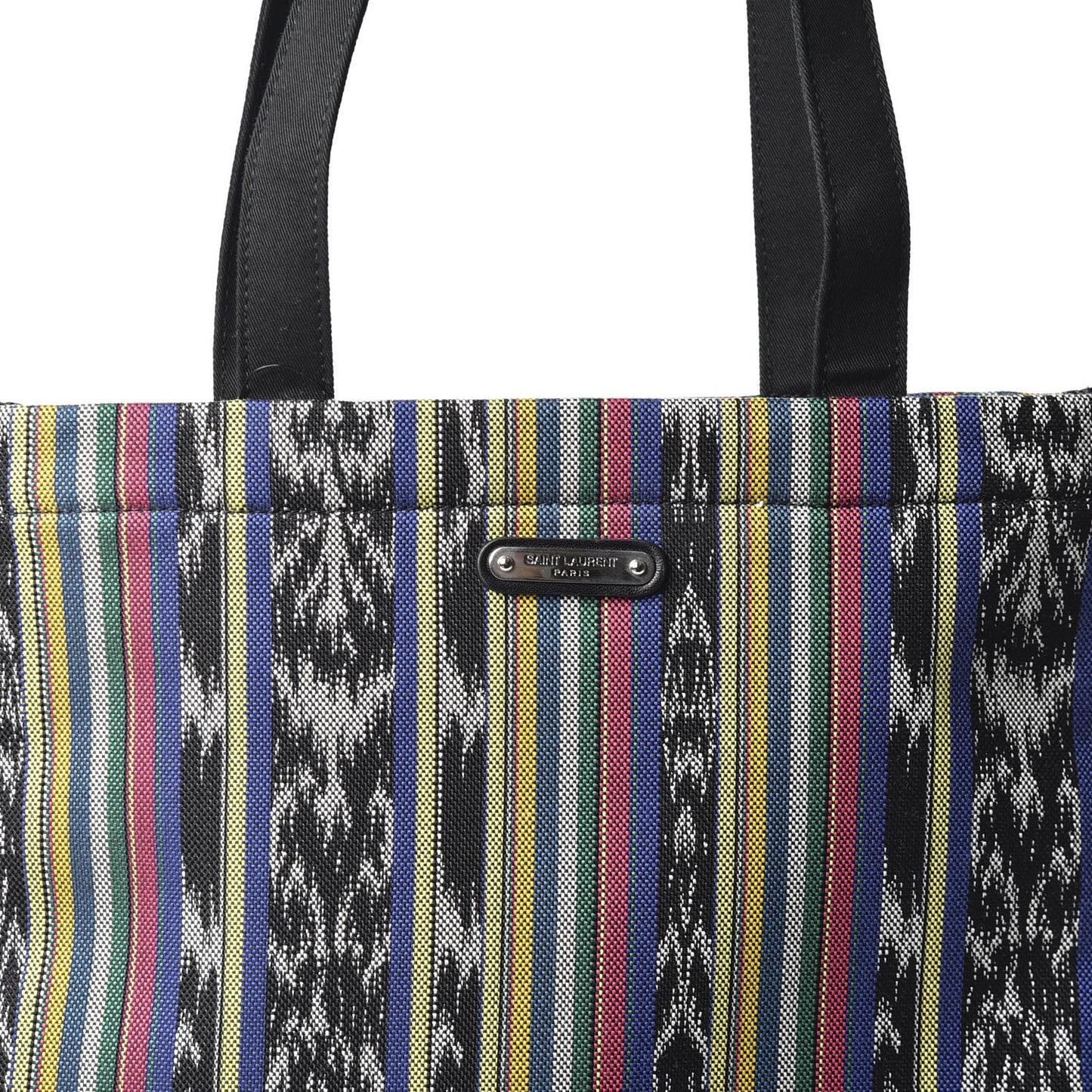 Canvas Ikat Antibe Flat Shopping Tote Multicolor