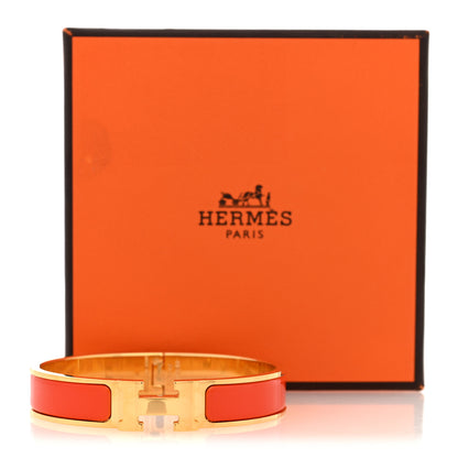 Hermes Enamel Narrow Clic Clac H Bracelet PM Orange Fruite 5 of 5