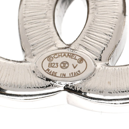 Chanel Baguette Crystal Double CC Earrings Silver 4 of 5