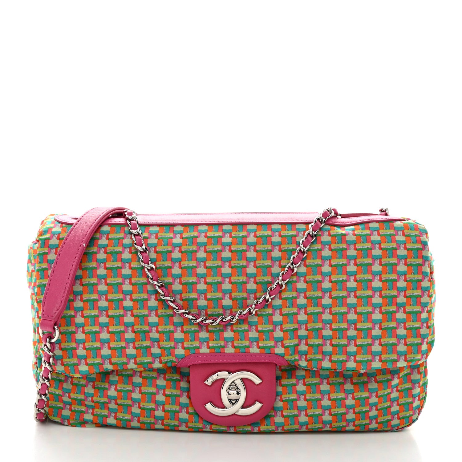 Chanel Rubber Quilted Lambskin Medium Coco Rain Flap Pink 2 of 12