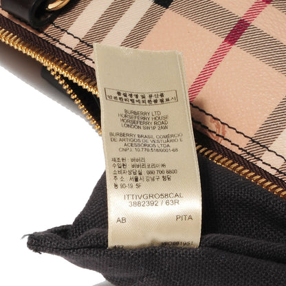 Burberry Haymarket Check Small Zip Tote Chocolate 8 of 10