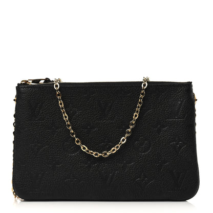 Louis Vuitton Empreinte Double Zip Pochette Black 1 of 9