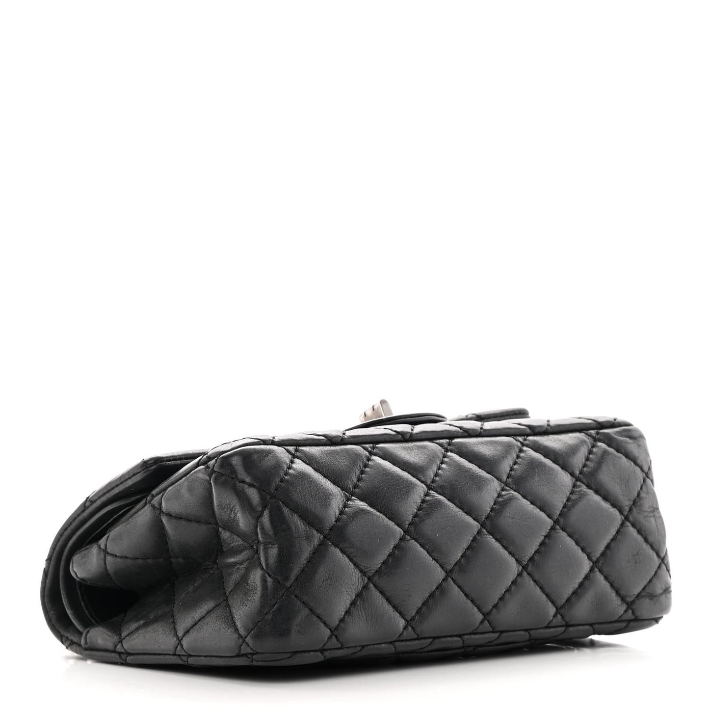 Iridescent Calfskin Quilted 2.55 Reissue 224 Flap Black