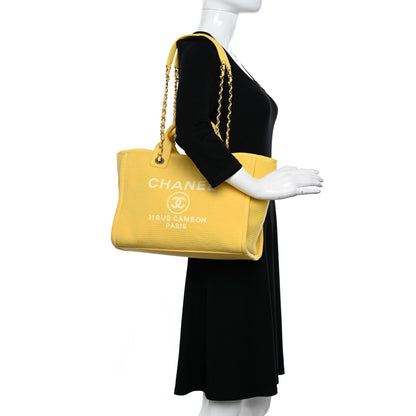 Chanel Mixed Fibers Small Deauville Tote Yellow 2 of 12