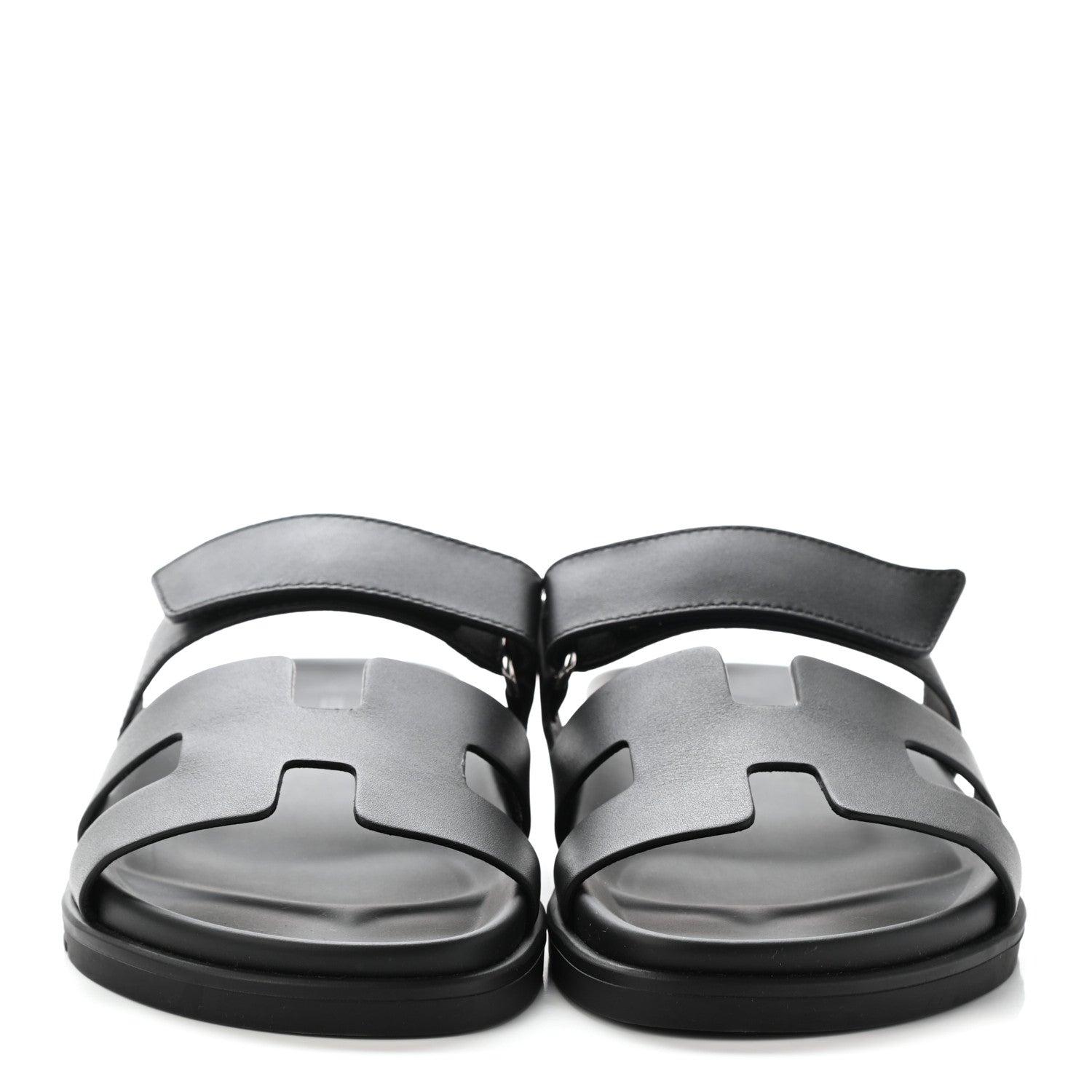 Hermes Calfskin Womens Chypre Sandals 39 Black 2 of 10