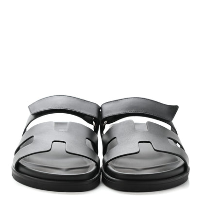 Hermes Calfskin Womens Chypre Sandals 39 Black 2 of 10