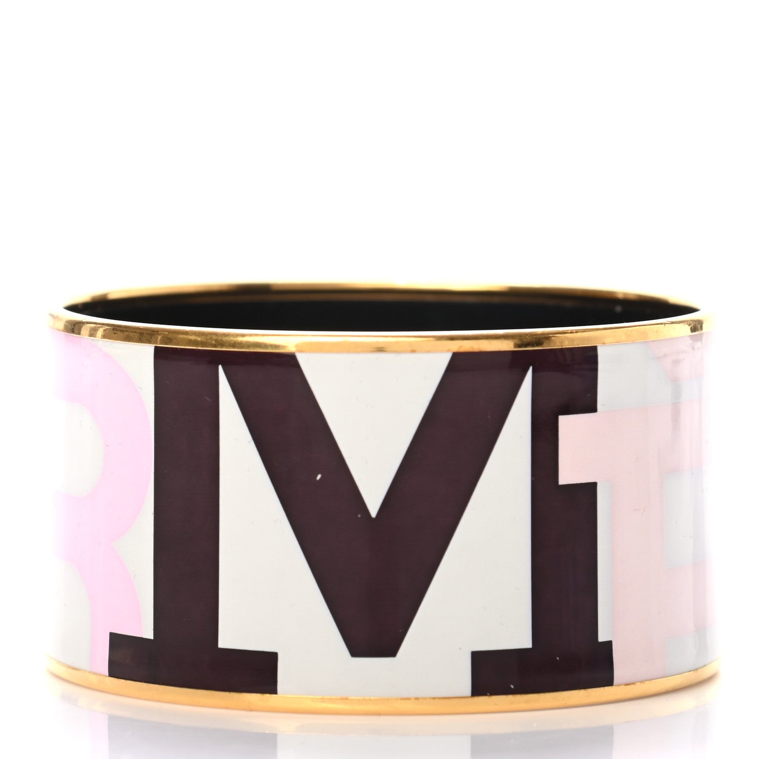Hermes Enamel Printed Extra Wide Capitales Bracelet 65 3 of 5