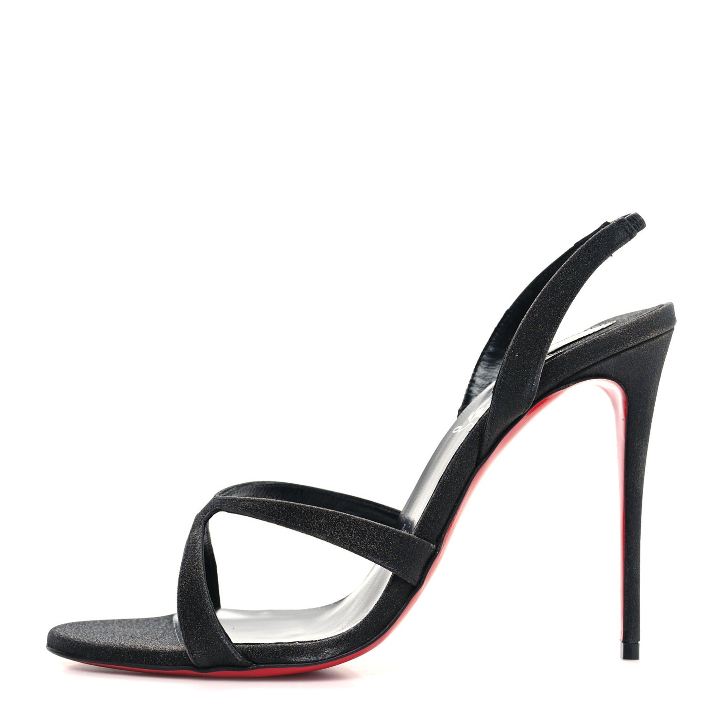 Glitter Calfskin Emilie 100 Slingback Sandals 39 Black