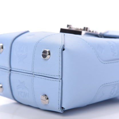 MCM Calfskin Ottomar Monogram Mini Soft Berlin Crossbody Light Blue 7 of 9
