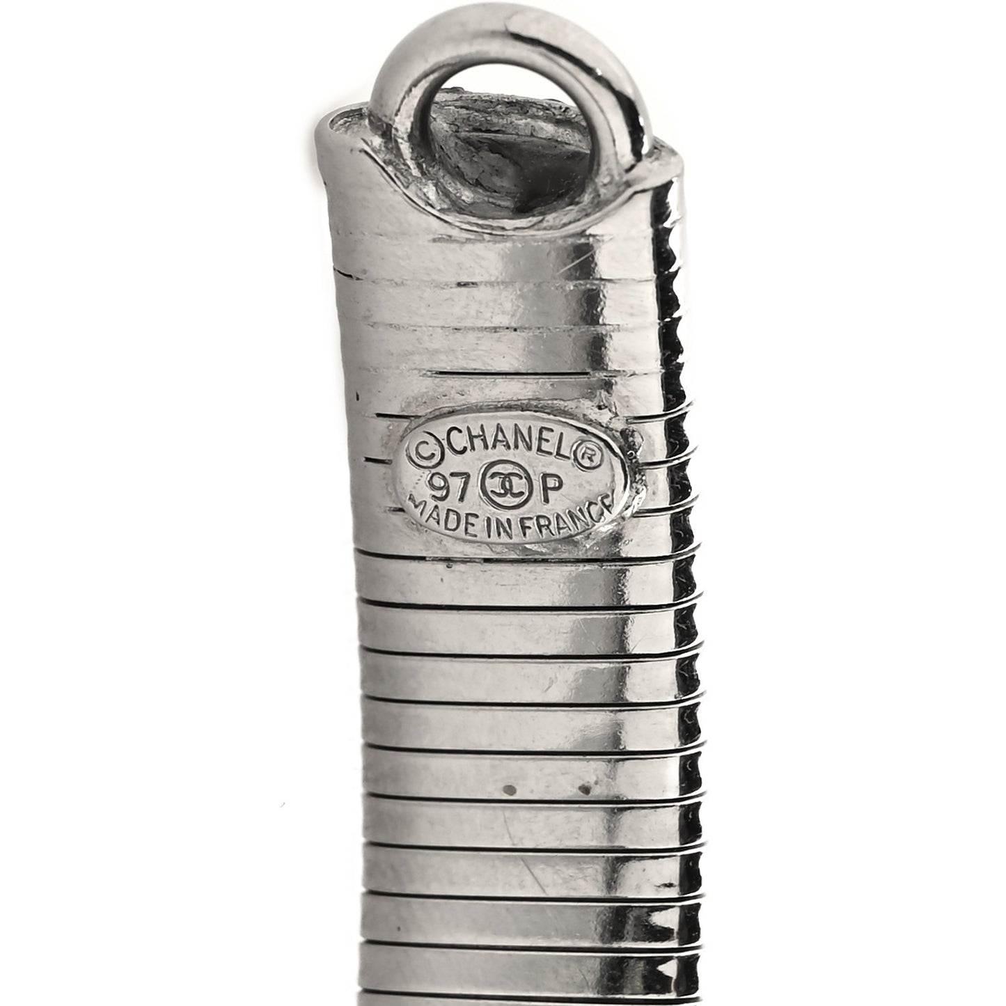 Metal CC Snake Belt Silver
