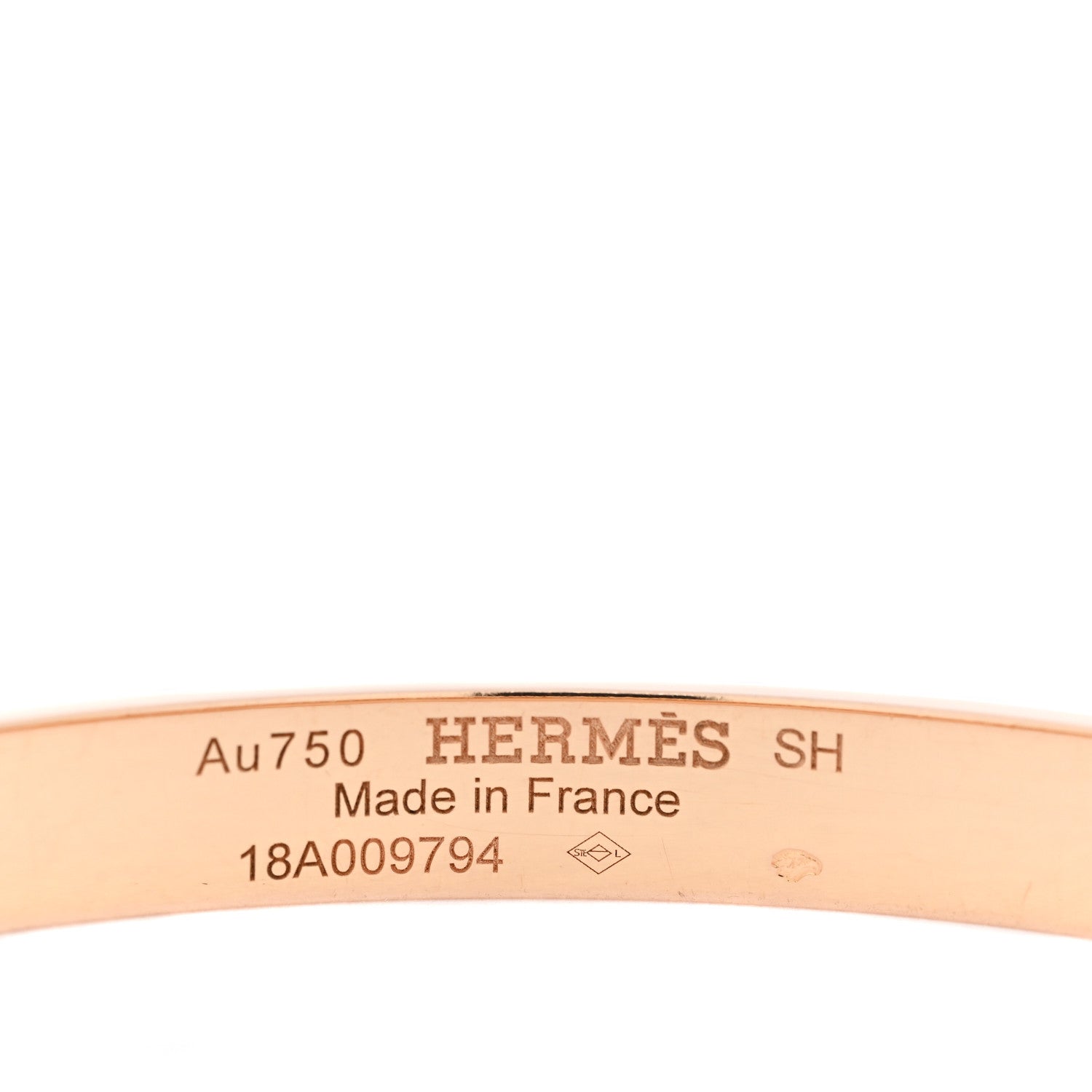 Hermes 18K Rose Gold Black Spinel PM Collier de Chien Bracelet SH 3 of 3