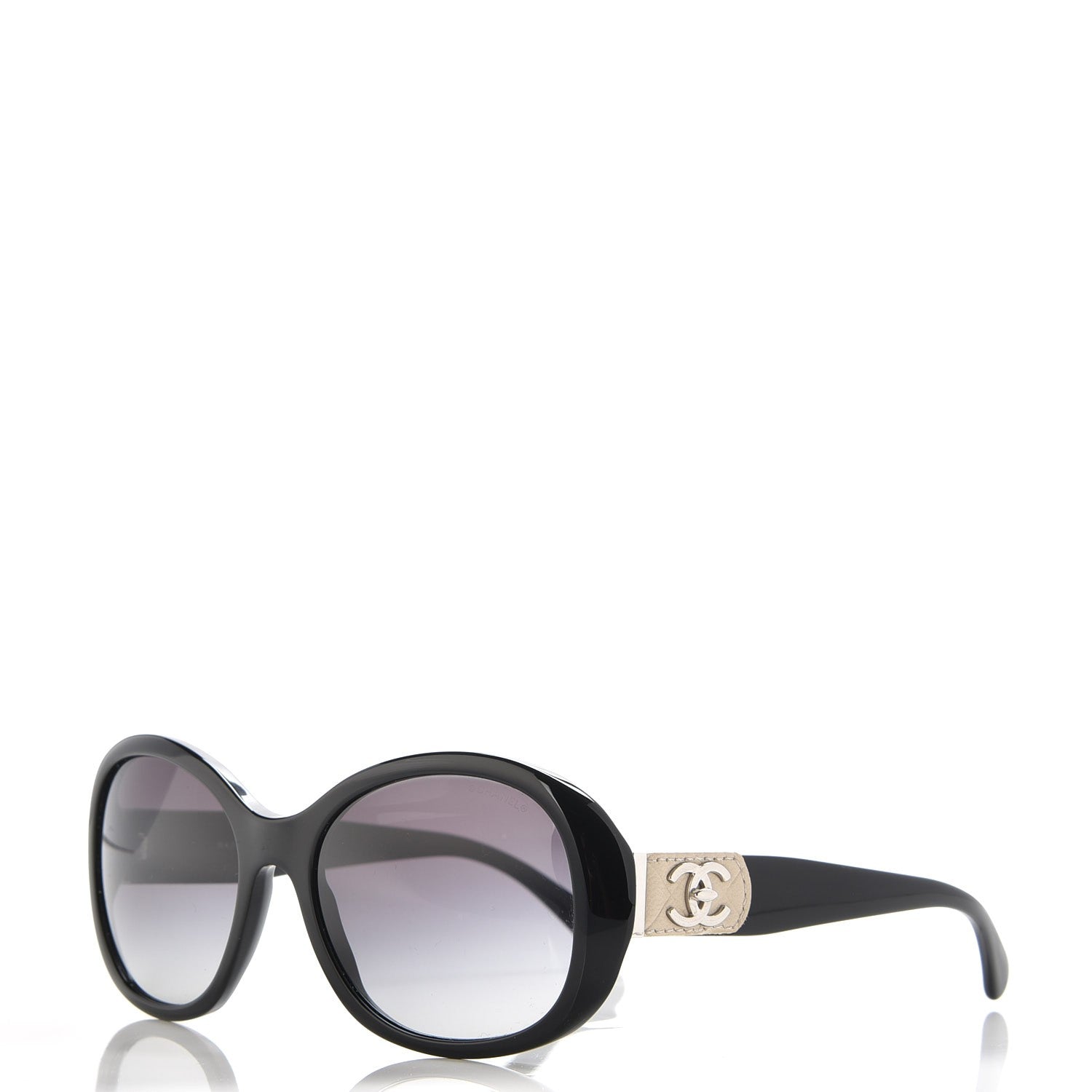 Chanel Acetate CC Turnlock Sunglasses 5235-Q Black Beige 1 of 7