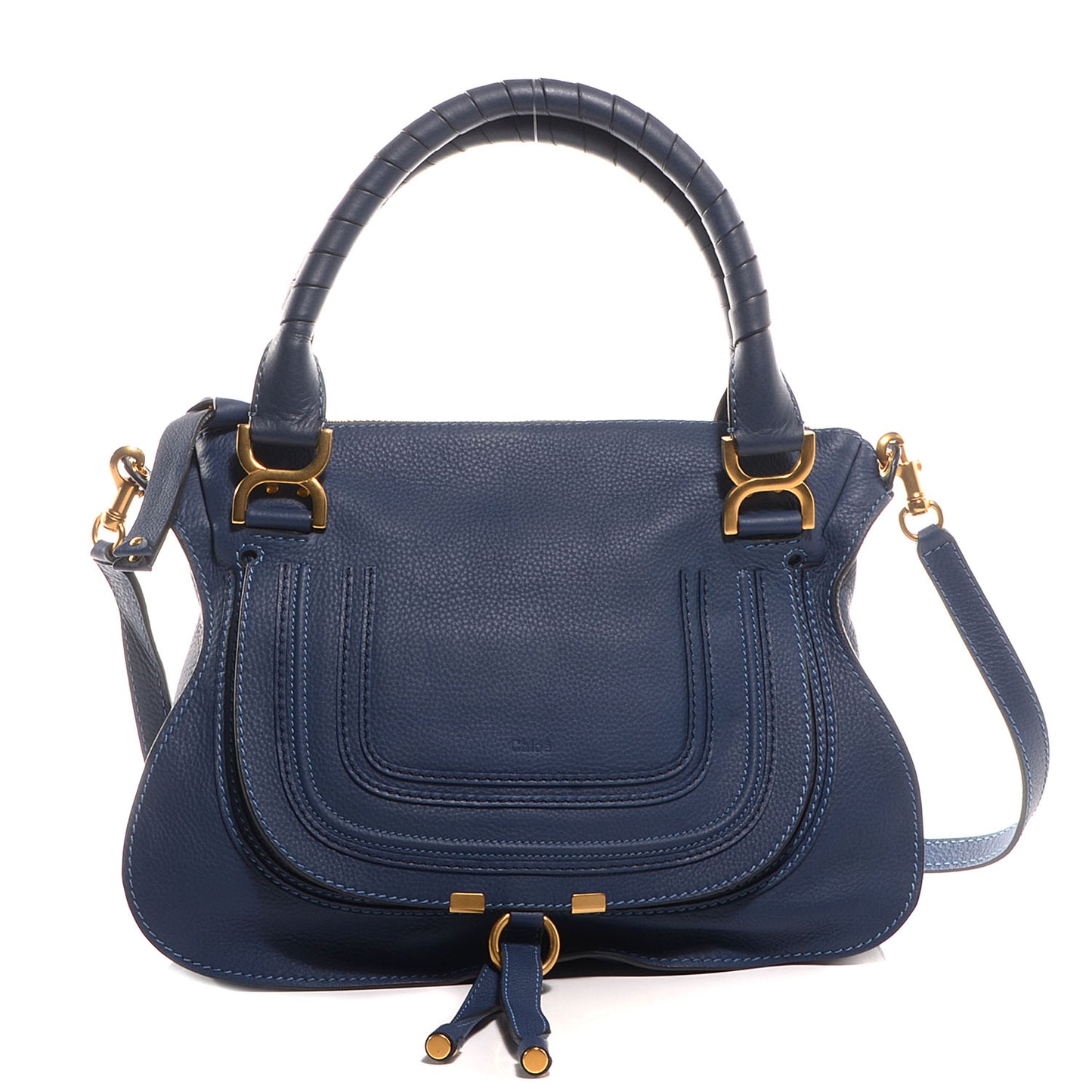 Calfskin Medium Marcie Satchel Scuba Blue