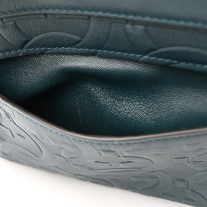 Salvatore Ferragamo Calfskin Embossed Small Margot Top Handle Divisa Green 16 of 16