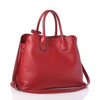Prada Saffiano Cuir Open Promenade Tote Fuoco 3 of 10