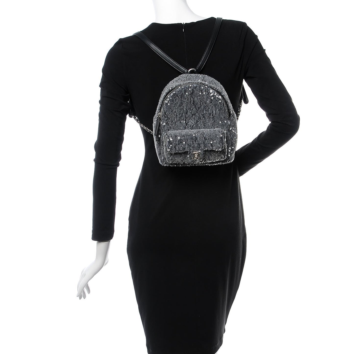 Sequin Waterfall Backpack Grey