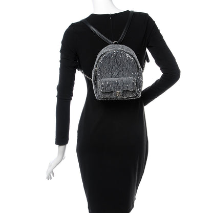 Chanel Sequin Waterfall Backpack Grey 2 of 7