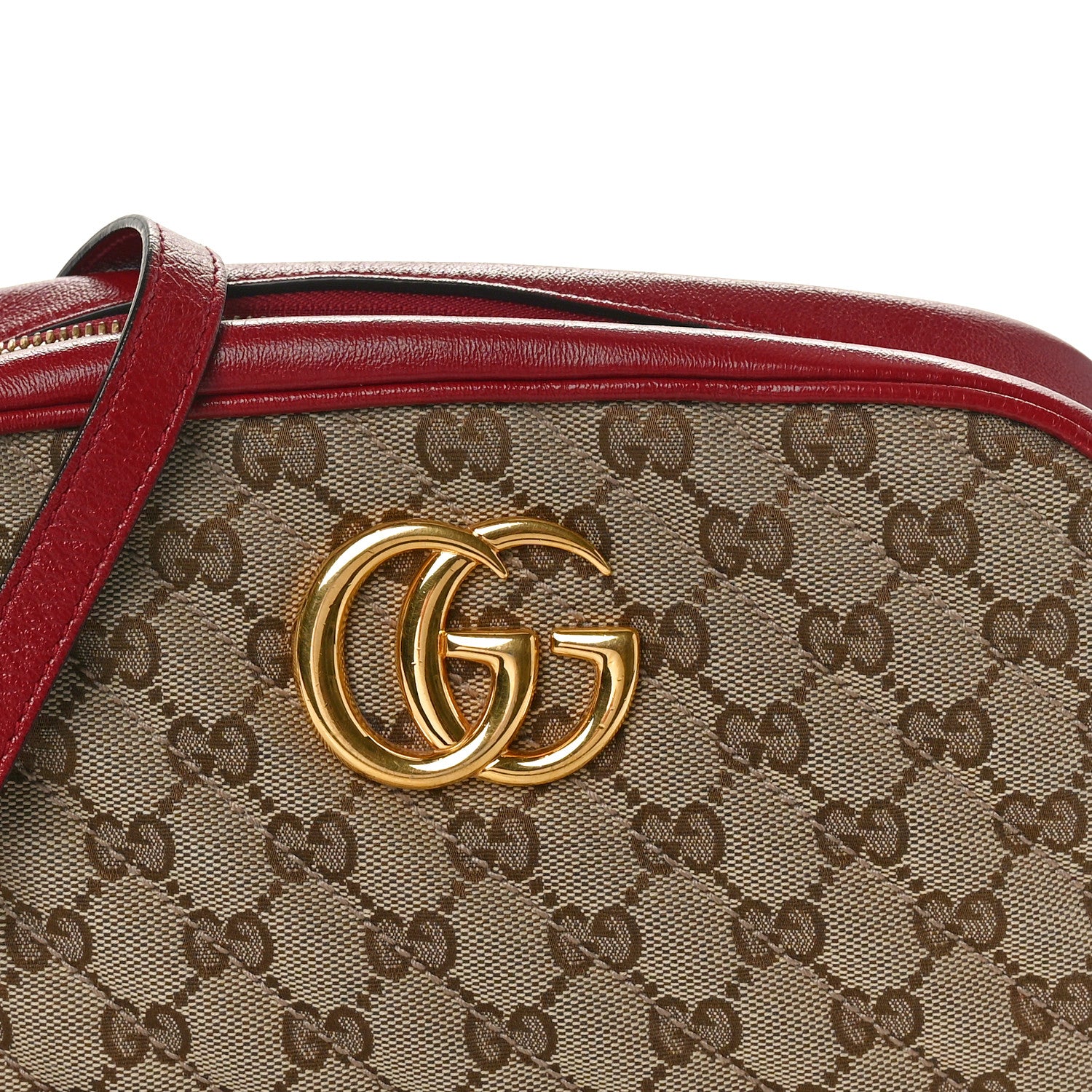 Gucci Monogram Azalea Calfskin Matelasse Diagonal Small GG Marmont
