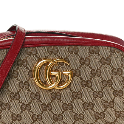 Gucci Monogram Azalea Calfskin Matelasse Diagonal Small GG Marmont Chain Shoulder Bag Beige Ebony New Cherry Red 8 of 13