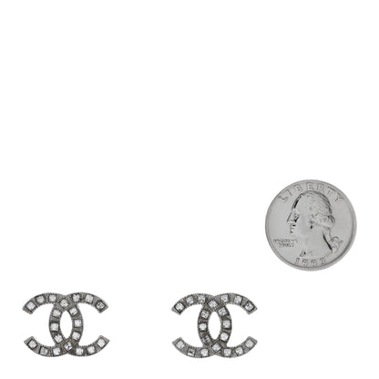 Chanel Baguette Crystal CC Earrings Silver 2 of 4