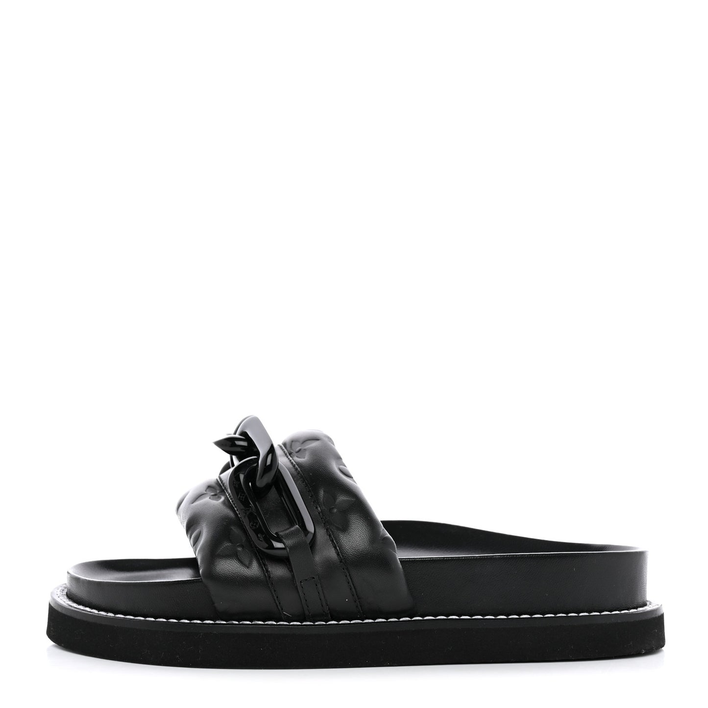 Calfskin Embossed Monogram Sunset Flat Comfort Mule 36 Black