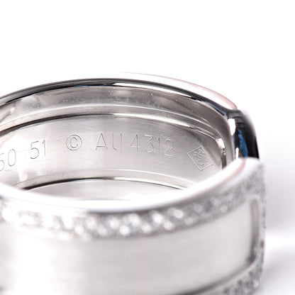 Cartier 18K White Gold Diamond Logo De Cartier Paved Ring 51 5.75 5 of 5