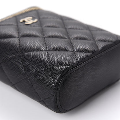 Chanel Caviar Quilted Small Vertical Coco Beauty Vanity Case With Chain Black 6 of 10