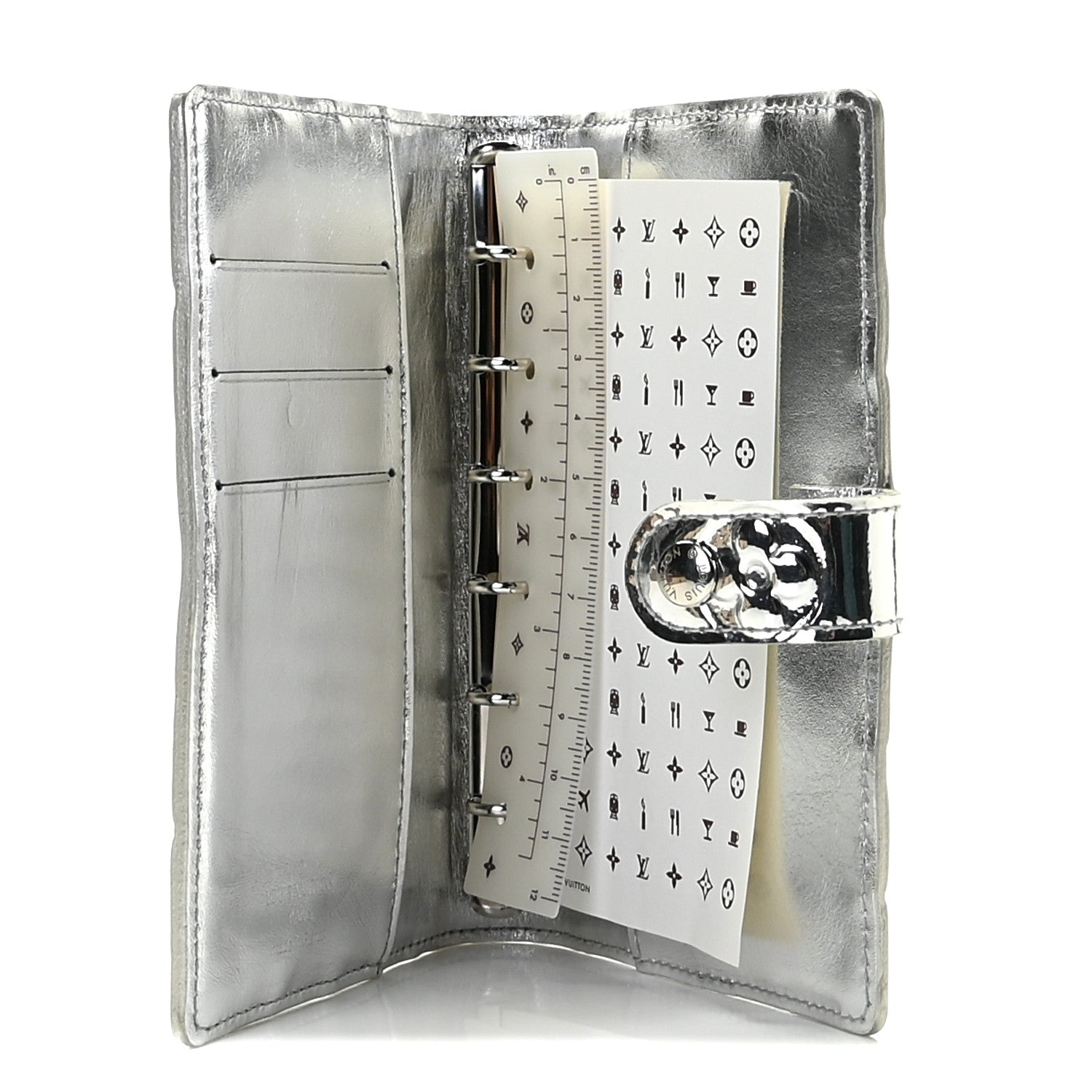 Louis Vuitton Monogram Miroir Small Ring Agenda Silver 5 of 9