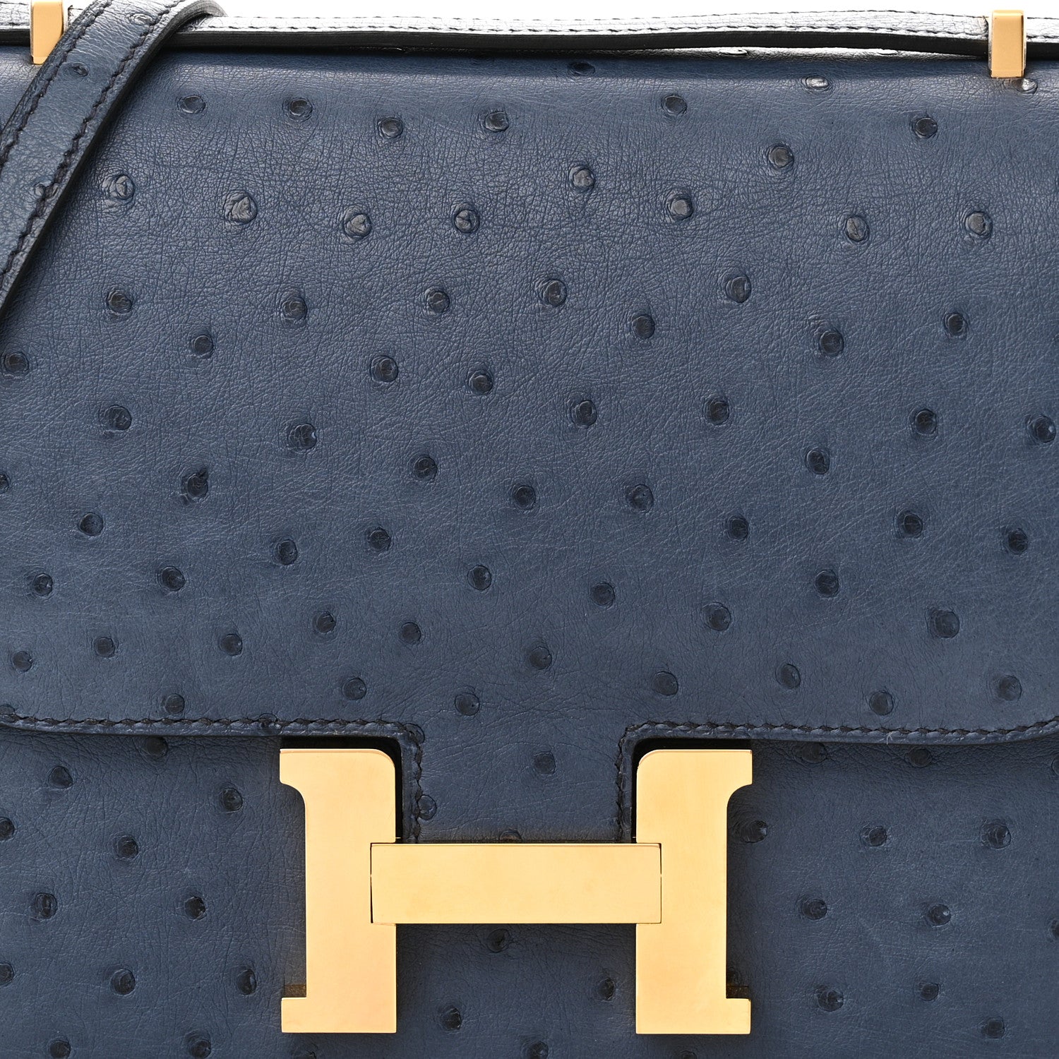 Hermes Ostrich Constance 18 Bleu Roi 8 of 11