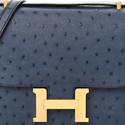 Hermes Ostrich Constance 18 Bleu Roi 8 of 11
