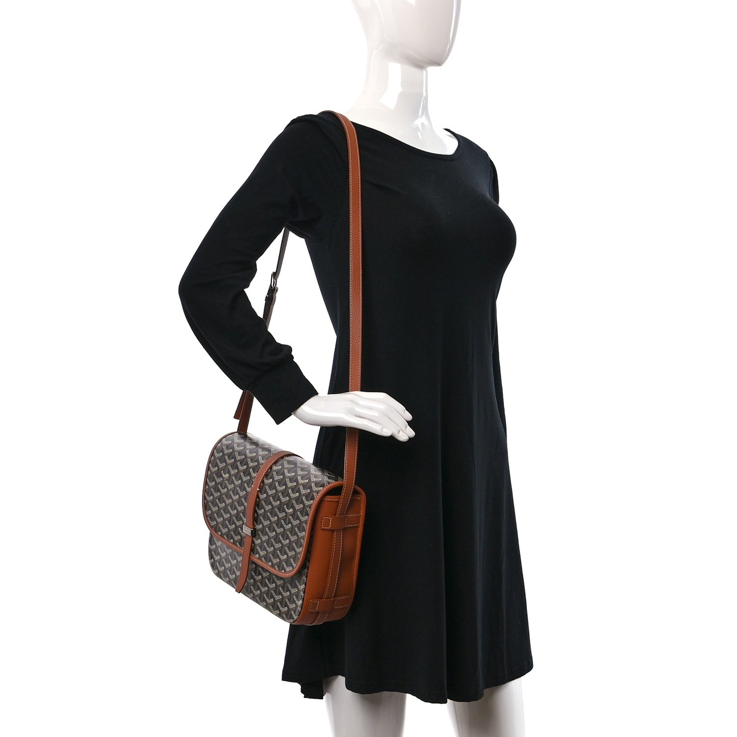 Goyardine Belvedere II MM Messenger Bag Black Gold