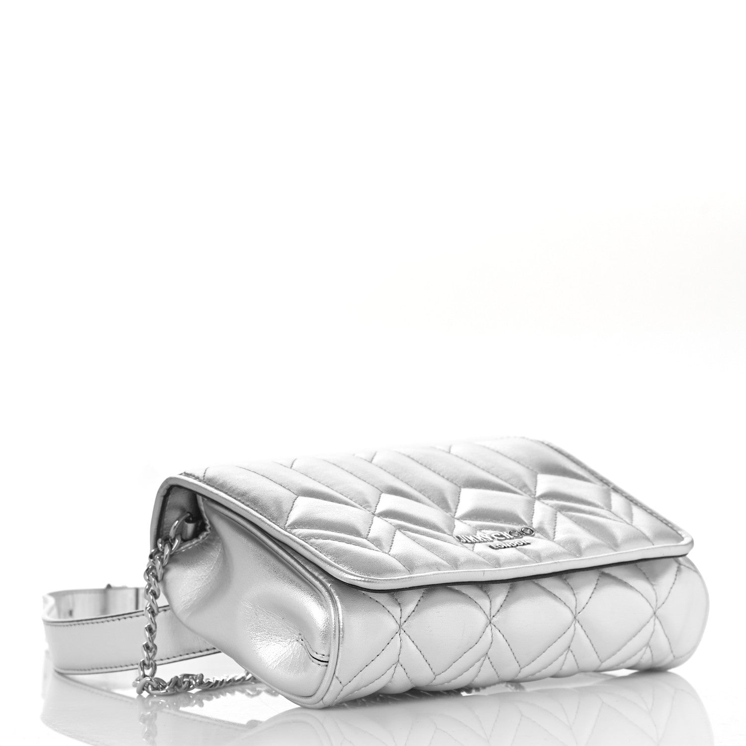Jimmy Choo Metallic Calfskin Diondra Belt Bag Silver 4 of 8