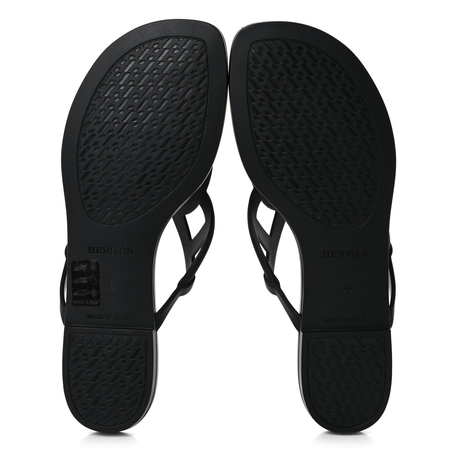 Hermes Rubber Womens Egerie Sandals 36 Black 5 of 8