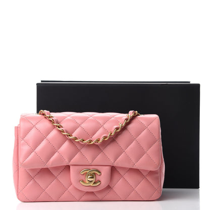 Chanel Lambskin Quilted Mini Rectangular Flap Pink 11 of 11