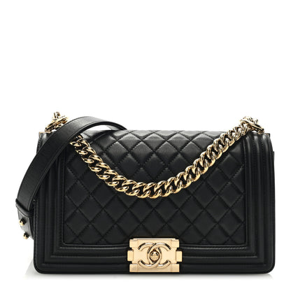 Chanel Calfskin Quilted Medium Boy Flap Black 1 of 9