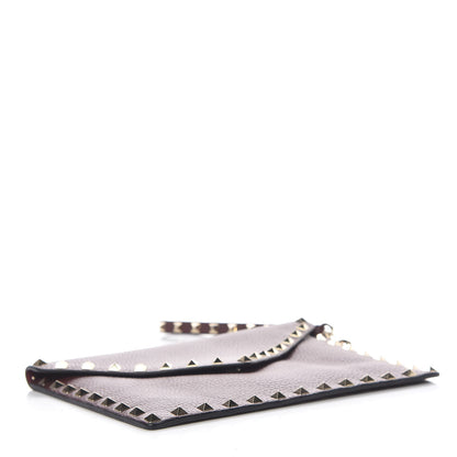 Valentino Garavani Pebbled Calfskin Medium Rockstud Envelope Flat Wristlet Pouch Rubin 4 of 10