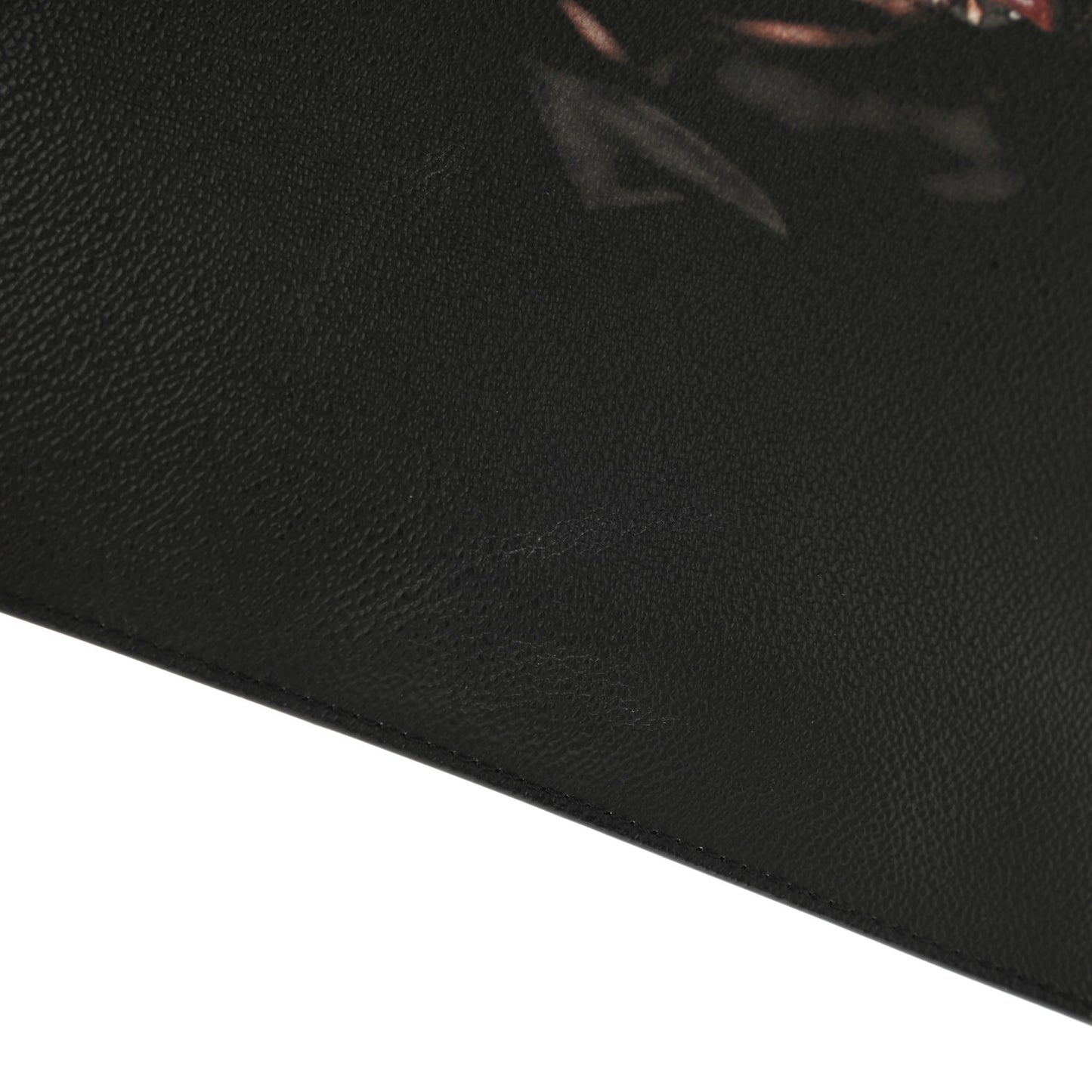 Textured Coated Canvas Rottweiler Print Medium Cosmetic Pouch Black
