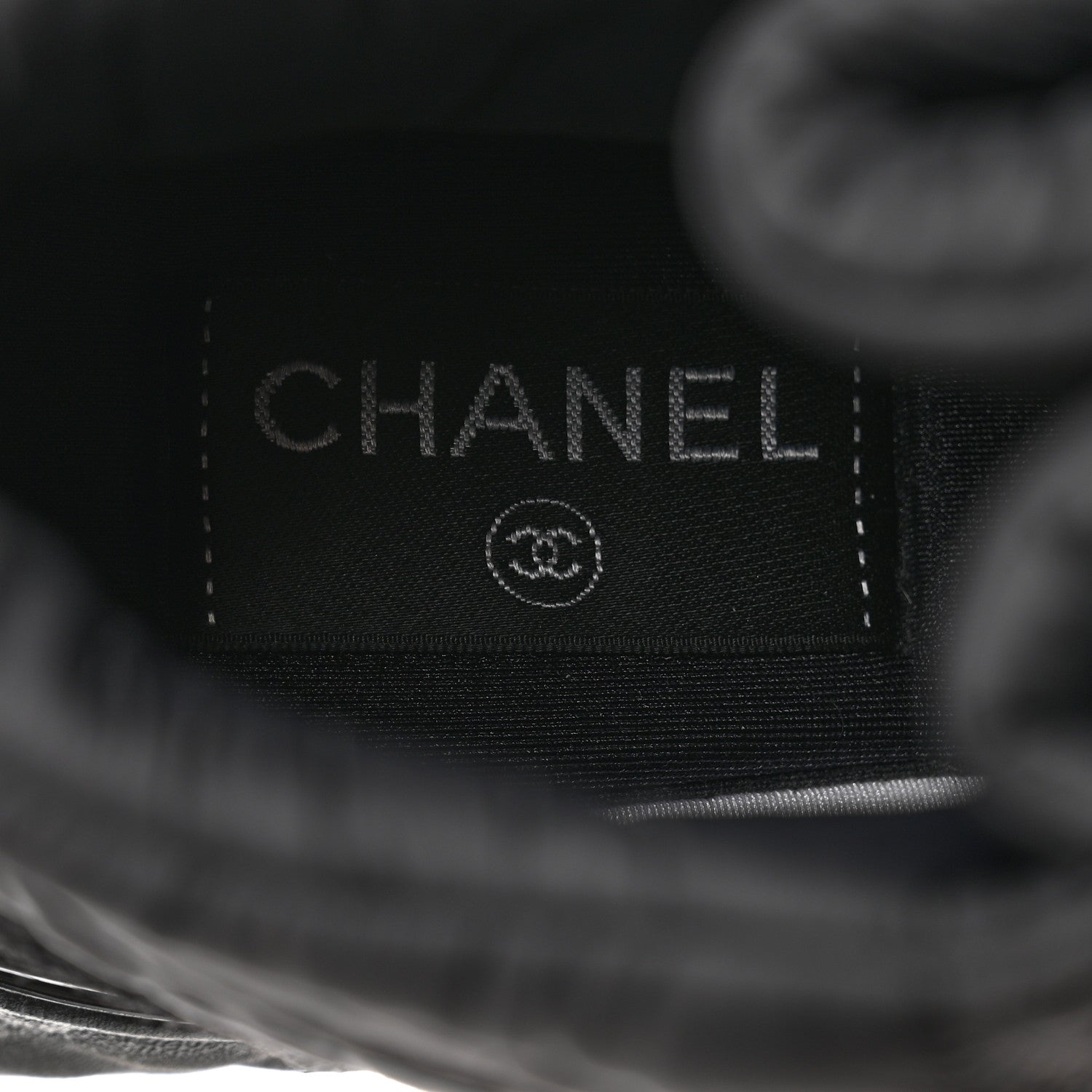 Chanel Fabric Calfskin Suede Womens CC Sneakers 36 Black 6 of 8