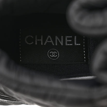 Chanel Fabric Calfskin Suede Womens CC Sneakers 36 Black 6 of 8