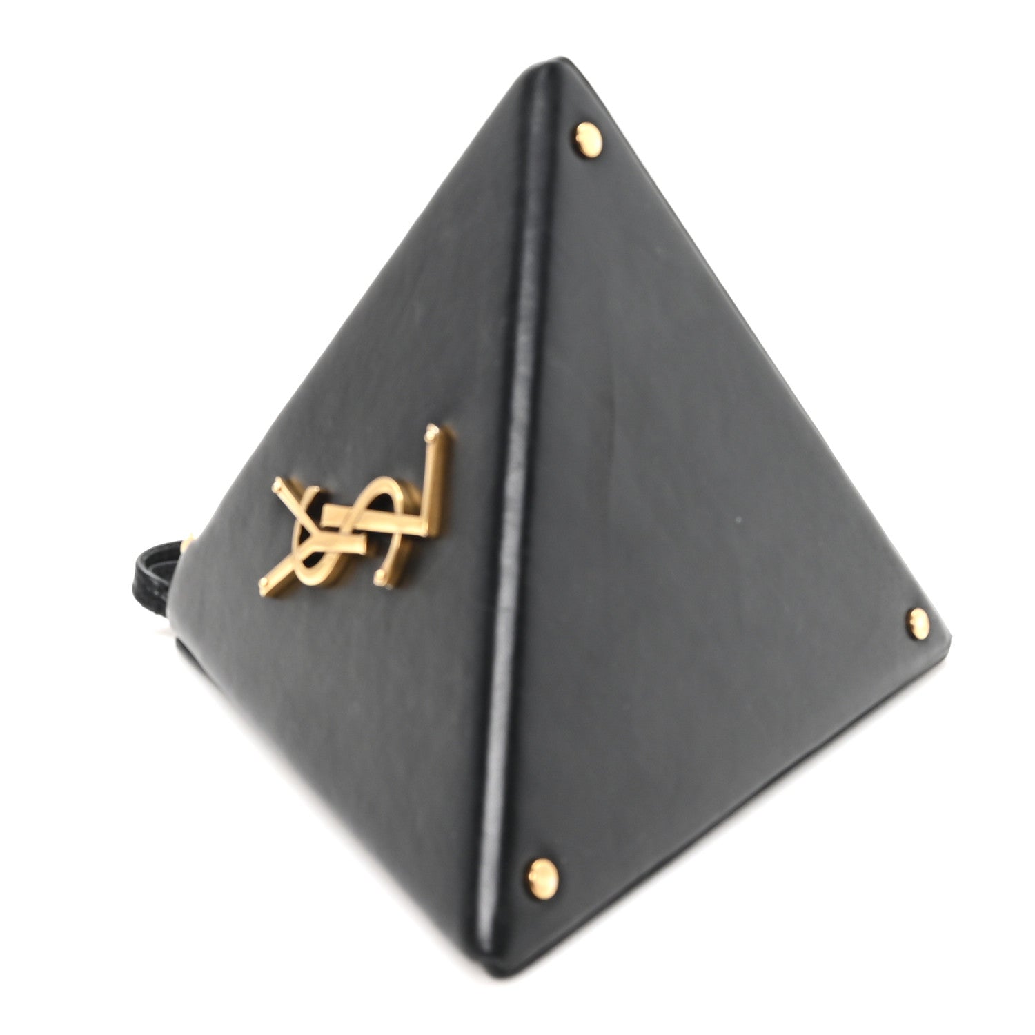 Saint Laurent Lambskin Pyramid Clutch Black 3 of 9