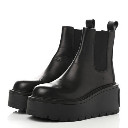 Valentino Garavani Calfskin VLOGO Uniqueform Chelsea 55/85mm Flatform Ankle Boots 38 Black 3 of 8