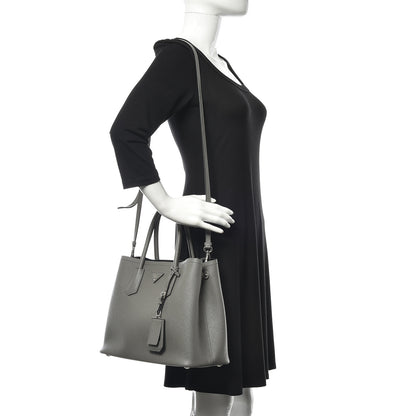 Prada Saffiano Cuir Medium Double Bag Marmo 2 of 9