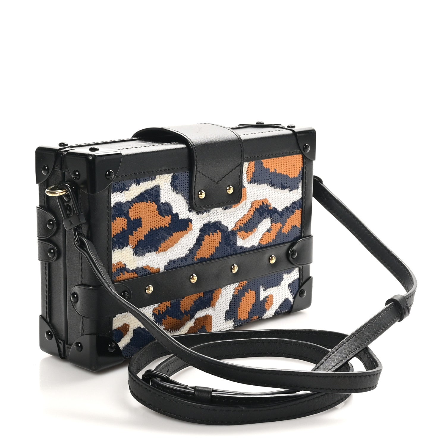 Louis Vuitton Sequins Leopard Petite Malle Black Navy 3 of 9