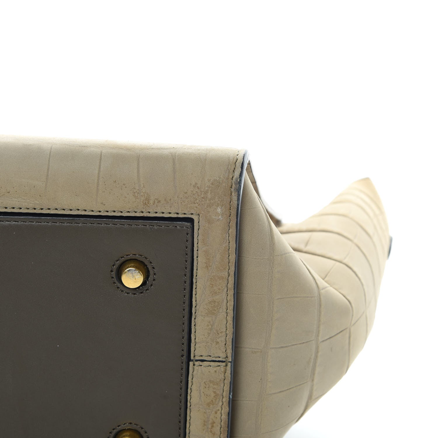 Celine Crocodile Embossed Nubuck Calfskin Small Tie Knot Tote Grey 17 of 21